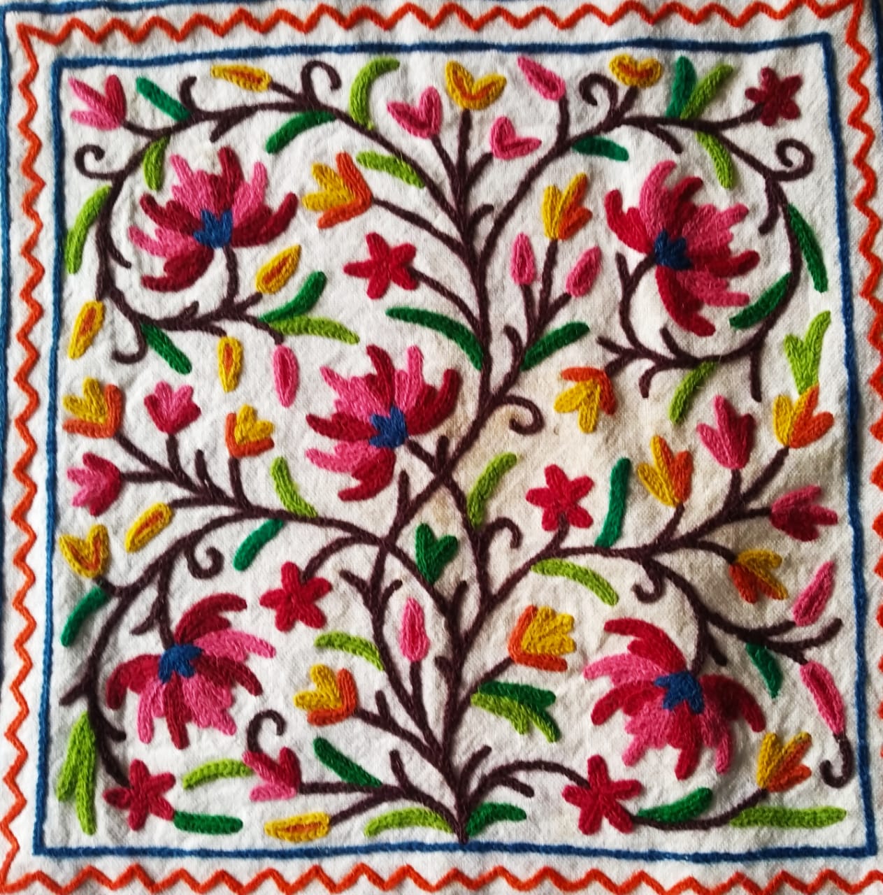 Kashmiri hand made cushion cover