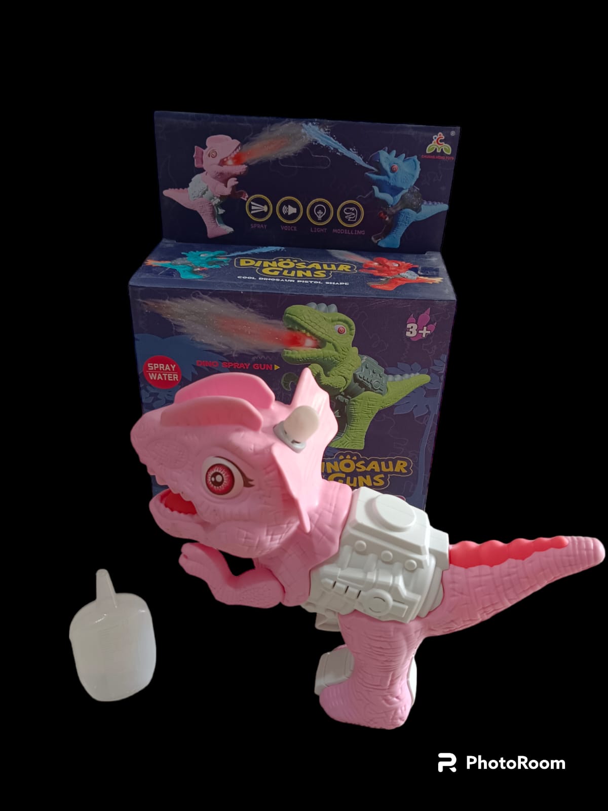 Water Spray Toys Mist Spray Dinosaur Toys for Kids with Realistic Roars and Light Water Flame Gun