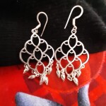 Sensational Silver Jali Design Drop Earring