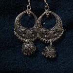 Trendy Silver Chandbali Earrings For Women
